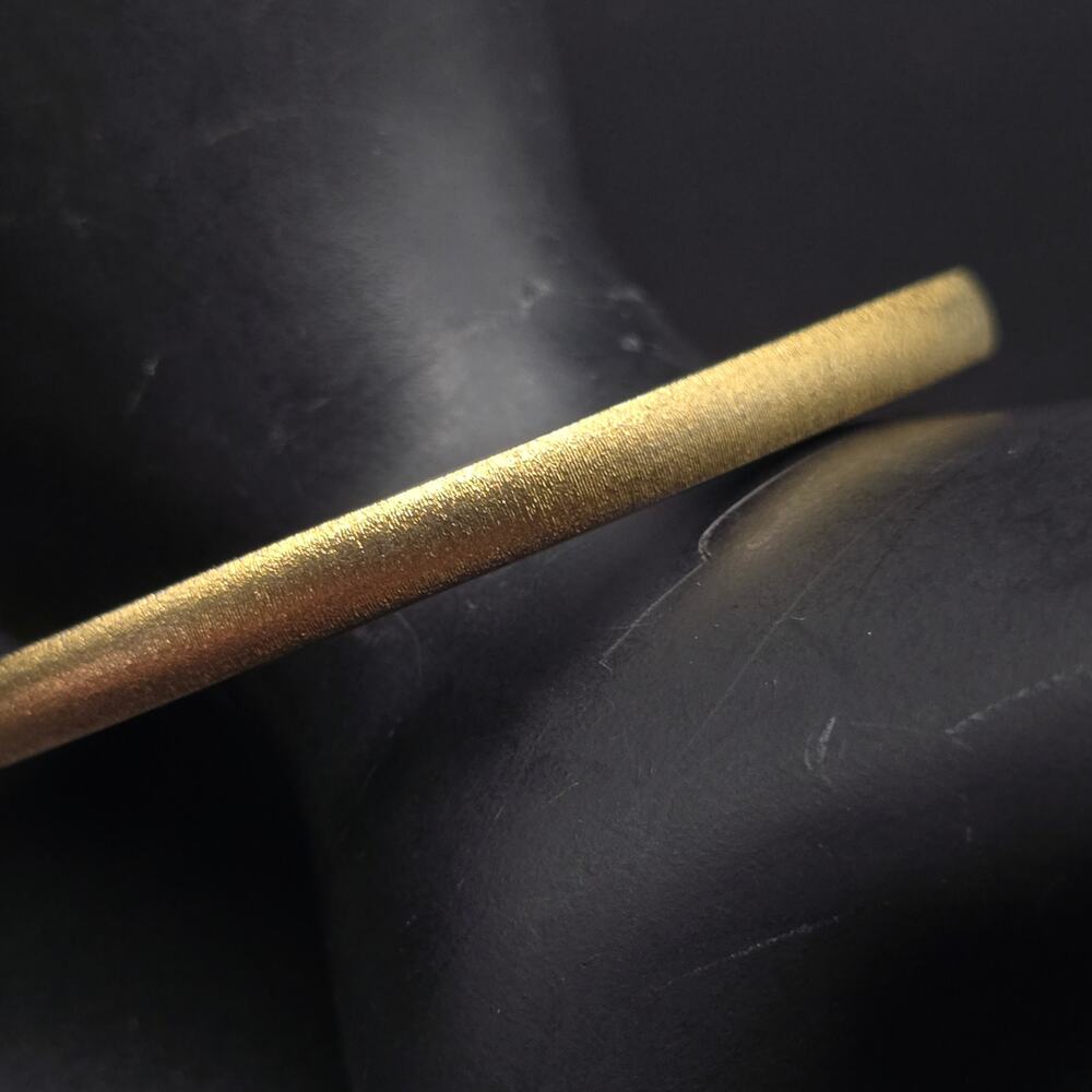 Monet Brushed Gold Tone Bangle Bracelet Vintage Costume Jewelry
